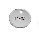 50Pcs Stainless Steel Charms Dog Tag Pendants 12mm Jewelry Making