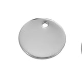 50Pcs Stainless Steel Charms Dog Tag Pendants 12mm Jewelry Making