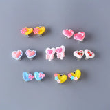 50 Pairs Heart Clip On Earrings for Kids - Cute Cartoon Design