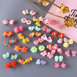 50 Pairs Heart Clip On Earrings for Kids - Cute Cartoon Design
