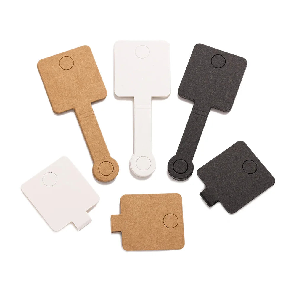 50Pc 4x10cm Fold Over Keychain Tags Holder Jewelry Packaging