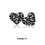 50Pc/Lot Heart Silicone Beads Sunflower Leopard Printing Lover Couple