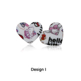 50Pc/Lot Heart Silicone Beads Sunflower Leopard Printing Lover Couple