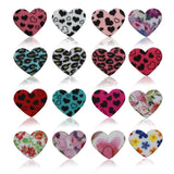 50Pc/Lot Heart Silicone Beads Sunflower Leopard Printing Lover Couple