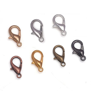 50Pcs 10-21mm 7 Colors Jewelry Findings Alloy Lobster Clasp Hooks For DIY