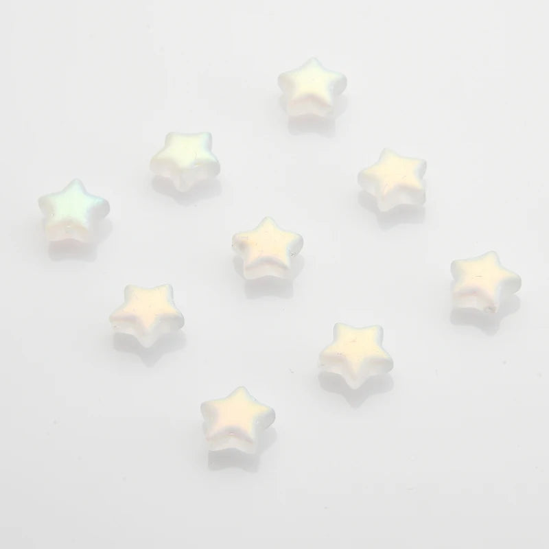 50Pcs 10MM Gradient Crystal Star Pendants Glass Beads for DIY Earrings Jewelry