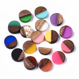 50Pcs 10mm Flatback Wood Cabochons for DIY Jewelry Making