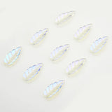 50Pcs Long Leaf Shape Lampwork Beads Gradient Glass Beads For DIY Jewelry