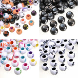 50Pcs 12mm Big Hole Hair Beads Colorful Acrylic Beads for Tiktok Pop