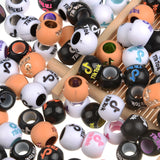 50Pcs 12mm Big Hole Hair Beads Colorful Acrylic Beads for Tiktok Pop