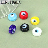 50Pcs 12mm Lampwork Glass Spacer Beads Charms for DIY Crafts Jewelry Making