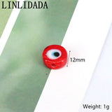 50Pcs 12mm Lampwork Glass Spacer Beads Charms for DIY Crafts Jewelry Making