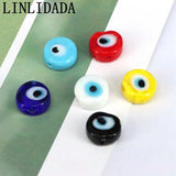 50Pcs 12mm Lampwork Glass Spacer Beads Charms for DIY Crafts Jewelry Making