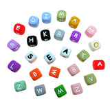 50Pcs 12mm Silicone Alphabet Letter Beads for Personalized Name Necklace