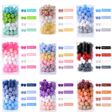 50Pcs 12mm Silicone Teething Beads Safe Nursing Chewing Round Teething Beads