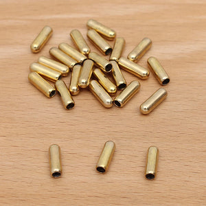 50Pcs 12x4mm Brooch Pins Brass Rubber Stopper End Caps for Jewelry Making