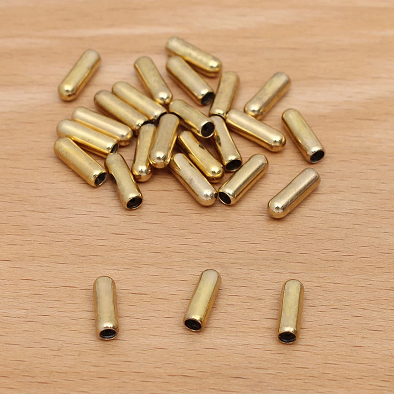 50Pcs 12x4mm Brooch Pins Brass Rubber Stopper End Caps for Jewelry Making