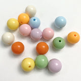 50Pcs 14/16mm Acrylic Round Spacer Beads DIY Craft Supplies