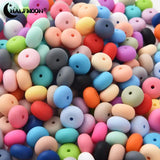 50Pcs 14mm Abacus Lentil Silicone Beads for DIY Teether Chain Clips