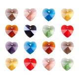50Pcs 14mm Heart Shape Glass Charms Pendants for DIY Earrings