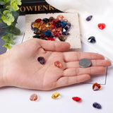 50Pcs 14mm Heart Shape Glass Charms Pendants for DIY Earrings