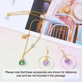 50Pcs 14mm Heart Shape Glass Charms Pendants for DIY Earrings