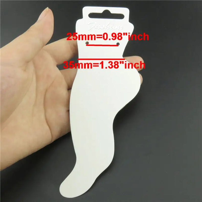 50Pcs 155mm Paper Foot Chain Anklet Display Hanging Holder Card Tag Jewelry