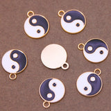 50Pcs Yin Yang Mini Sweet Heart Charms for Jewelry Making