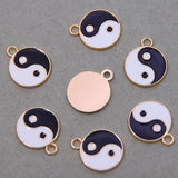 50Pcs Yin Yang Mini Sweet Heart Charms for Jewelry Making
