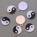 50Pcs Yin Yang Mini Sweet Heart Charms for Jewelry Making