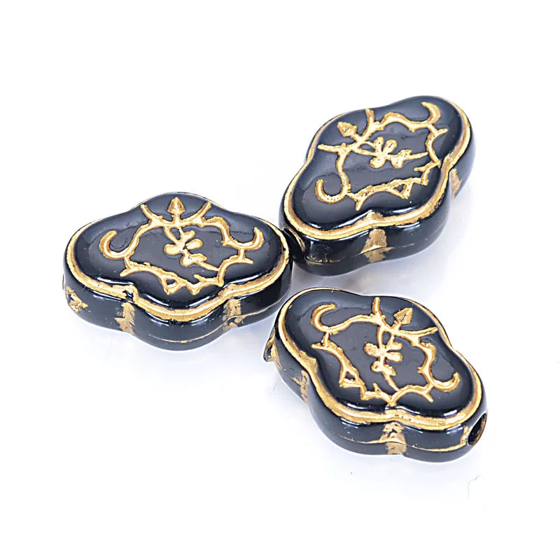 50Pcs Vintage Ethnic Acrylic Antique Style Spacer Charm Beads