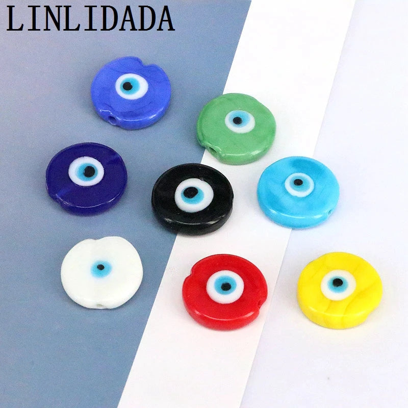 50Pcs Colorful Lampwork Glass Beads DIY Bracelet Accessory