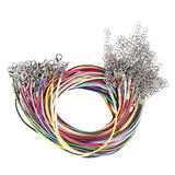 50Pcs 18 Inch Waxed Cotton Necklace Cord With Lobster Claw Clasp Mix