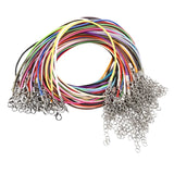 50Pcs 18 Inch Waxed Cotton Necklace Cord With Lobster Claw Clasp Mix
