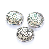 50Pcs 18MM Plating Acrylic Flat Round Shape Sun Chakra Talisman Spacer Beads