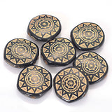 50Pcs 18MM Plating Acrylic Flat Round Shape Sun Chakra Talisman Spacer Beads