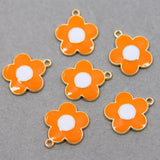 50Pcs Enamel Flower Charms for Jewelry Making Earrings Necklace Key Chains