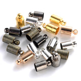 50Pcs Tassel Leather Cord End Crimp Caps Beads End Tip Caps For DIY Jewelry