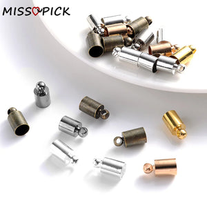 50Pcs Tassel Leather Cord End Crimp Caps Beads End Tip Caps For DIY Jewelry
