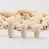 50Pcs 20x10mm Oval Natural Wood Spacer Beads for DIY Earring Necklace Bracelet