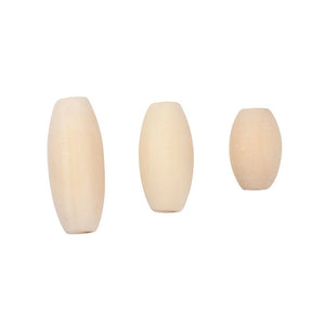 50Pcs 20x10mm Oval Natural Wood Spacer Beads for DIY Earring Necklace Bracelet
