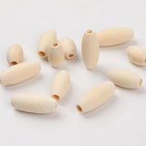 50Pcs 20x10mm Oval Natural Wood Spacer Beads for DIY Earring Necklace Bracelet