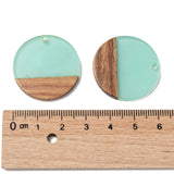 50Pcs 28mm Wood Resin Charm Pendant Necklace Bracelet Earrings DIY Craft Jewelry
