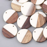 50Pcs 28mm Wood Resin Charm Pendant Necklace Bracelet Earrings DIY Craft Jewelry