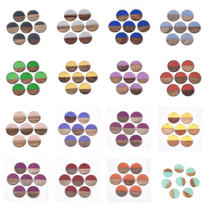 50Pcs 28mm Wood Resin Charm Pendant Necklace Bracelet Earrings DIY Craft Jewelry