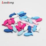 50Pcs Fish Wooden Beads Jewelry Making Kids Crafts Necklace Woodwork