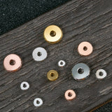 50Pcs Copper Flat Round Spacers Beads DIY Jewelry Making Bracelets Accessories