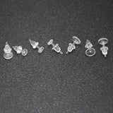 50Pcs Plastic Silicone Earring Base Pins Stud Retainer for DIY Findings