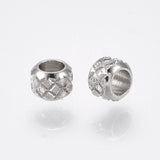 50Pcs 304 Stainless Steel Beads Rondelle Shape Loose Beads Spacer DIY Jewelry