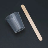 50pcs 30ml Clear Plastic Graduated Cups with Scale and 50 Wooden Stirring Sticks